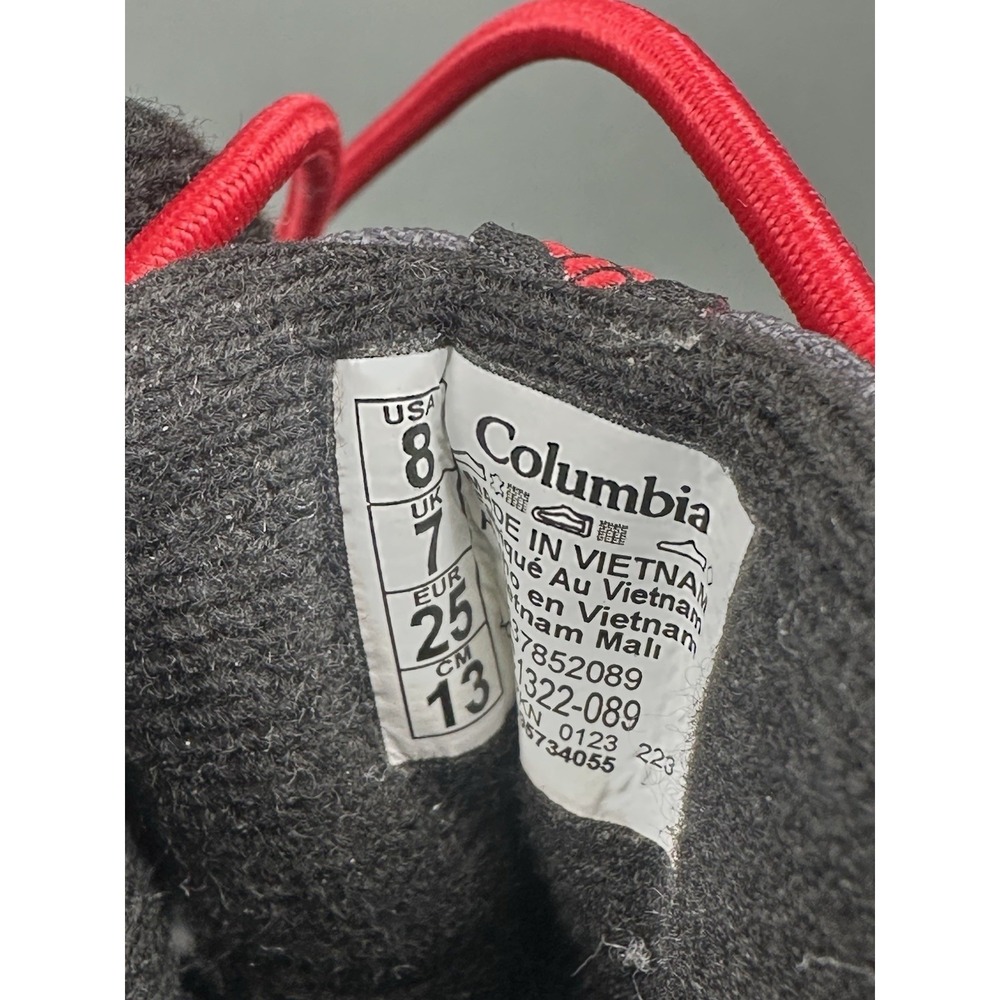 Columbia Kids Rope Tow III Waterproof‎ Insulated Winter Boot Size 8 Black/Red - Picture 5 of 8